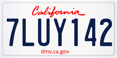 CA license plate 7LUY142
