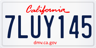 CA license plate 7LUY145