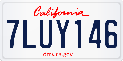 CA license plate 7LUY146