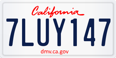 CA license plate 7LUY147