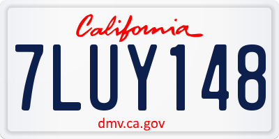 CA license plate 7LUY148