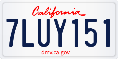 CA license plate 7LUY151