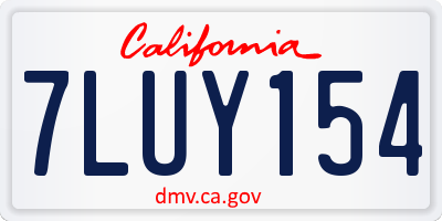 CA license plate 7LUY154