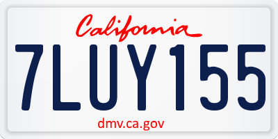 CA license plate 7LUY155
