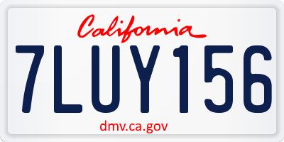CA license plate 7LUY156