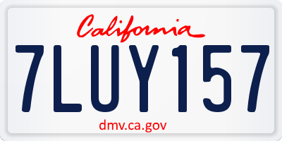 CA license plate 7LUY157