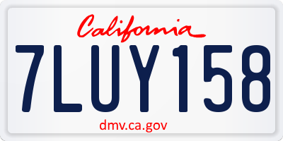 CA license plate 7LUY158