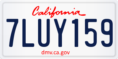 CA license plate 7LUY159