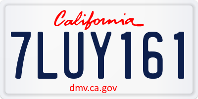 CA license plate 7LUY161