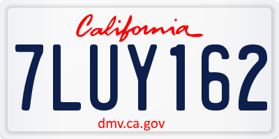 CA license plate 7LUY162