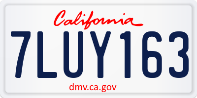 CA license plate 7LUY163
