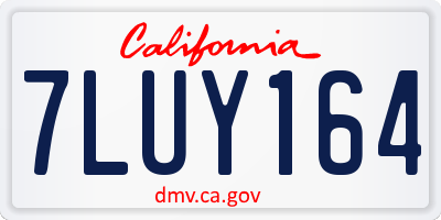 CA license plate 7LUY164