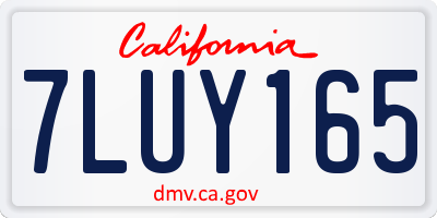 CA license plate 7LUY165