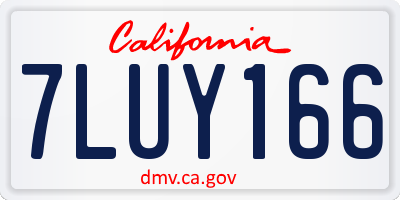CA license plate 7LUY166