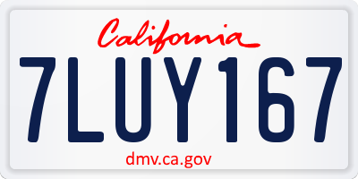 CA license plate 7LUY167