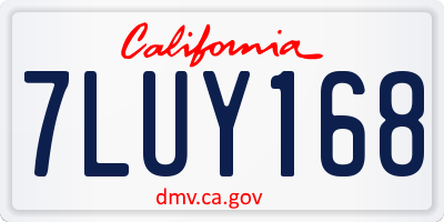 CA license plate 7LUY168
