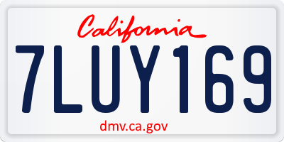 CA license plate 7LUY169