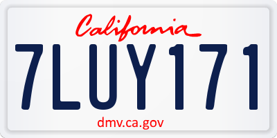 CA license plate 7LUY171