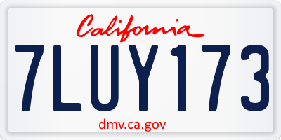 CA license plate 7LUY173