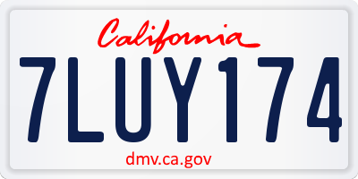 CA license plate 7LUY174