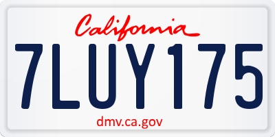 CA license plate 7LUY175