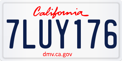 CA license plate 7LUY176