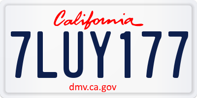CA license plate 7LUY177