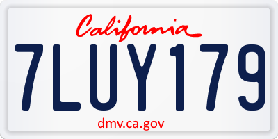 CA license plate 7LUY179