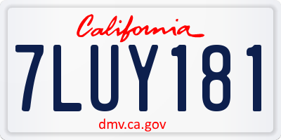 CA license plate 7LUY181