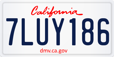 CA license plate 7LUY186