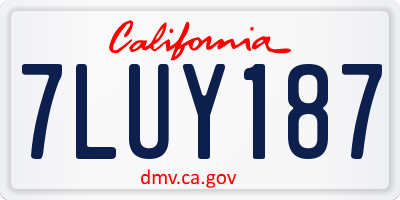 CA license plate 7LUY187