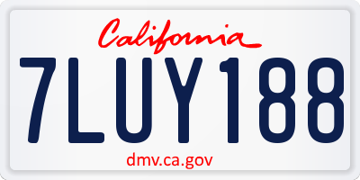 CA license plate 7LUY188