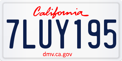 CA license plate 7LUY195