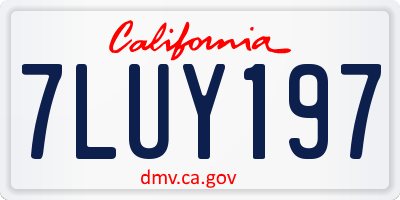 CA license plate 7LUY197