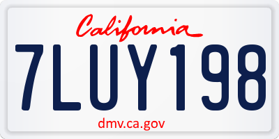 CA license plate 7LUY198