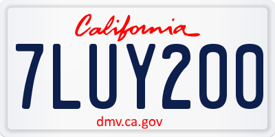 CA license plate 7LUY200