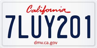 CA license plate 7LUY201