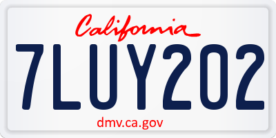 CA license plate 7LUY202
