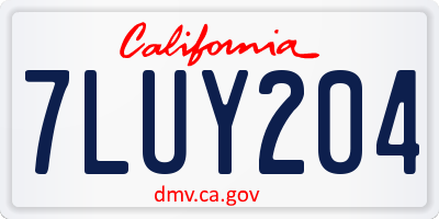 CA license plate 7LUY204