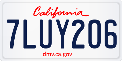 CA license plate 7LUY206