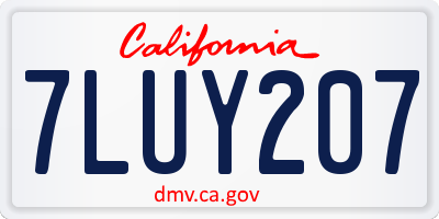 CA license plate 7LUY207