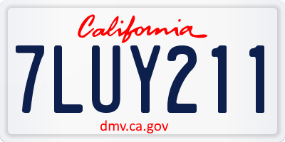 CA license plate 7LUY211