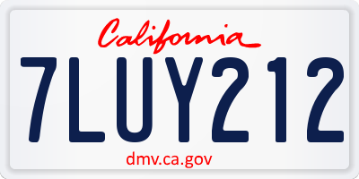 CA license plate 7LUY212