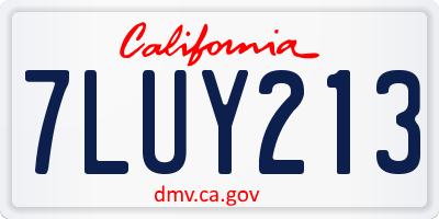 CA license plate 7LUY213