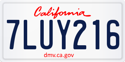 CA license plate 7LUY216