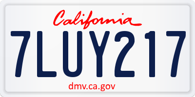 CA license plate 7LUY217