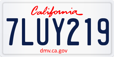 CA license plate 7LUY219