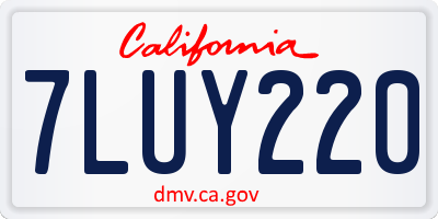 CA license plate 7LUY220