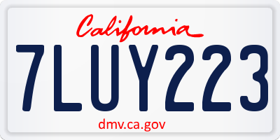 CA license plate 7LUY223