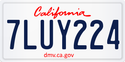 CA license plate 7LUY224
